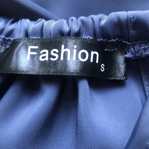 Fashion bluish gray asymmetric halter layered ruffled party maxi dress size S - Picture 12 of 15